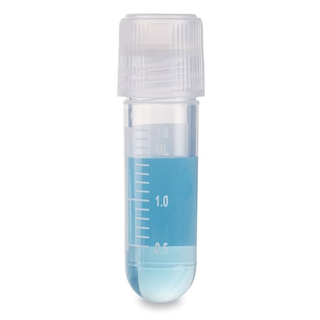 Globe Scientific Cryogenic Vials, 2.0ml, Sterile, External Threads, Attached Screwcap with O-ring seal, RB, PG, WS, 500PK 3032-2-RB